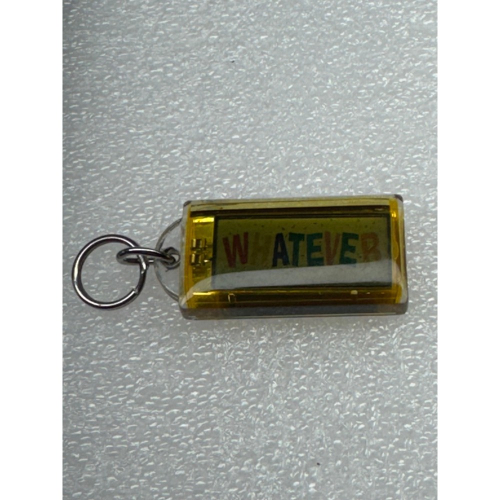Whatever Hashtag Keychain Charm Yellow Rectangle‎ Mirror